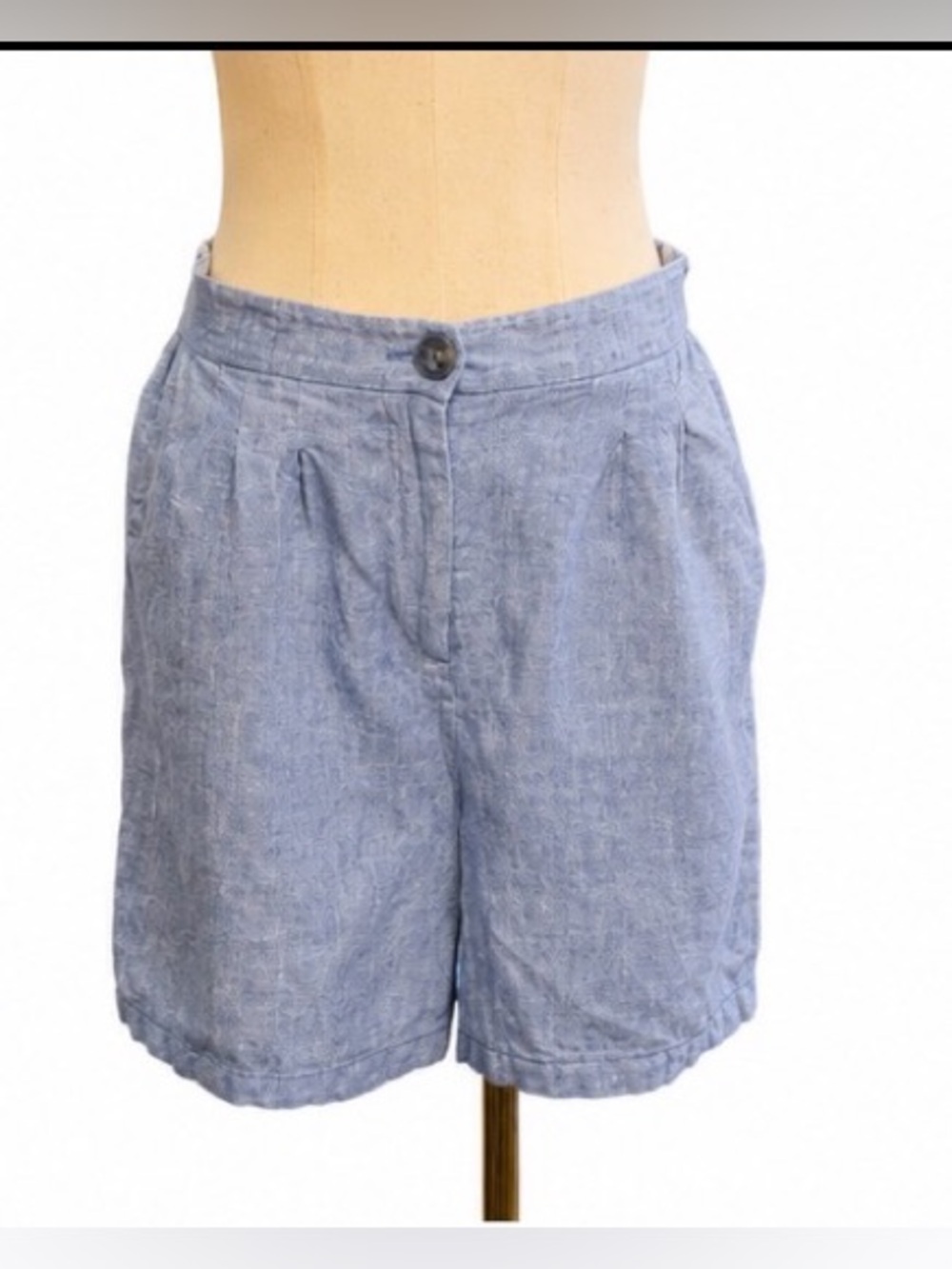 Boden Dulwich Linen Shorts Chambray Blue Size 6 100% Linen